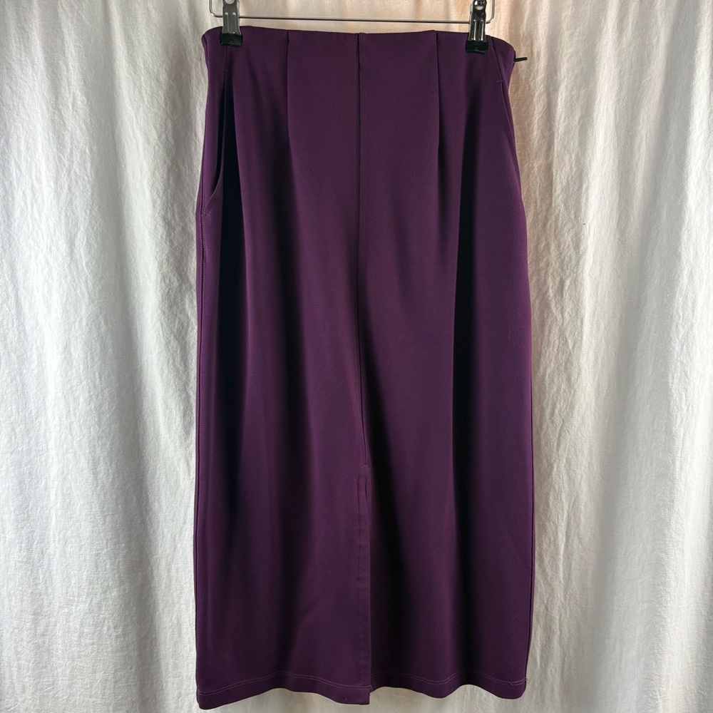 Serenity Double Knit Pencil Skirt in Mulberry(wine) Color 10 - Picture 2 of 9